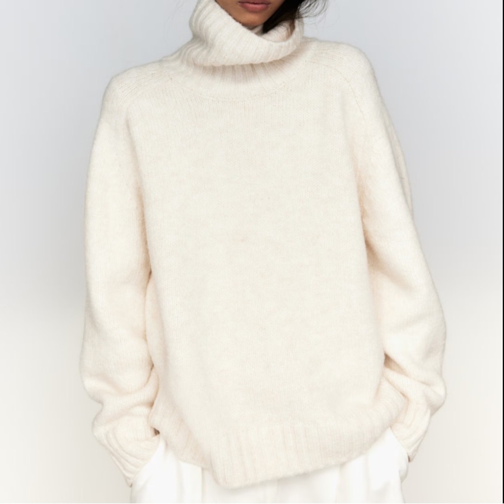 Cream Turtleneck Sweater